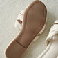 Evette Soft Pleated Sandals (Cream White) (Slim feet only)
