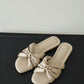 Evette Soft Pleated Sandals (Khaki) (Slim feet only)