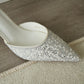 Miyeon Glitter Pointed Heels (White)