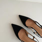 Nerissa Pointed Slingback Heels (Black)