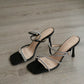 Klarra Rhinestone Strappy High Heels (Black)