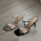 Klarra Rhinestone Strappy High Heels (Silver)