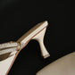 Clarisse Rhinestone Pointed Heels (Cream White)