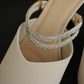 Clarisse Rhinestone Pointed Heels (Cream White)
