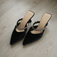 Clarisse Rhinestone Pointed Heels (Black)