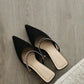 Clarisse Rhinestone Pointed Heels (Black)