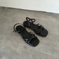 Jazreel Strappy Knot Sandals (Black)