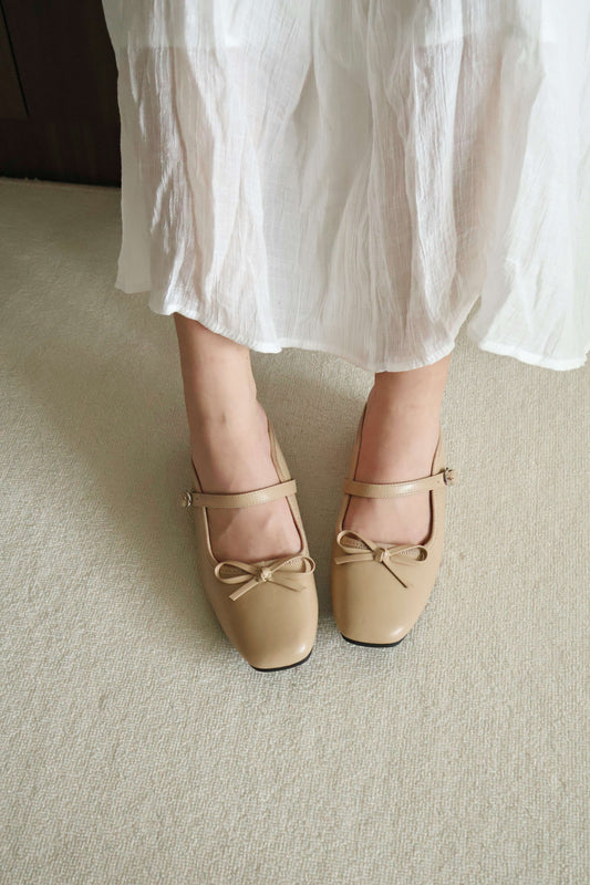 Makayla Bow Slip On Mules (Khaki)