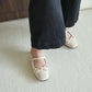 Makayla Bow Slip On Mules (Cream White)
