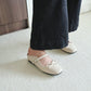 Makayla Bow Slip On Mules (Cream White)