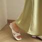 Esme Satin Twist Knot Heels (Cream White)