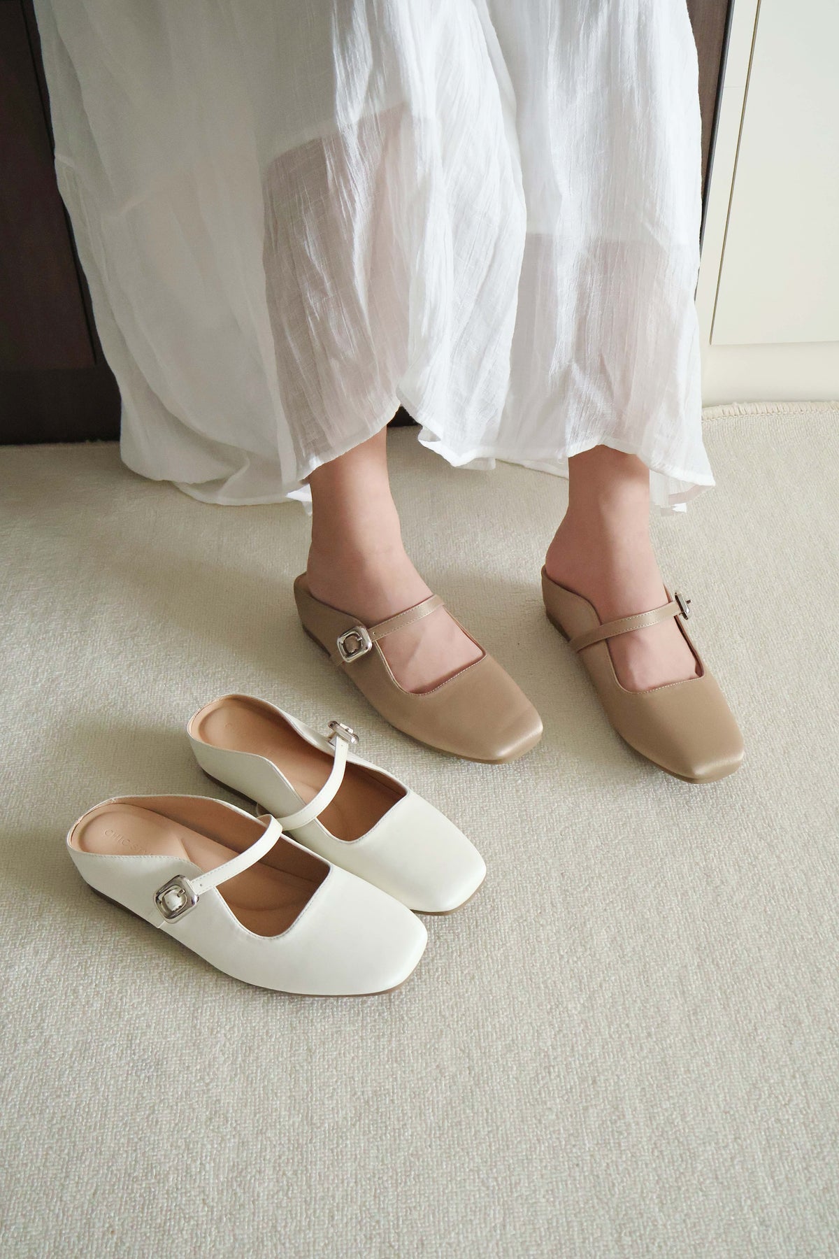 Jayne Slip On Mule (Khaki)
