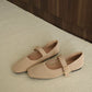 Tebby Knit Mary Jane Flats (Beige)