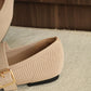 Tebby Knit Mary Jane Flats (Beige)
