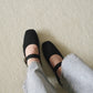 Tebby Knit Mary Jane Flats (Black)