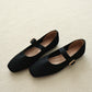 Tebby Knit Mary Jane Flats (Black)