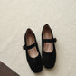 Tebby Knit Mary Jane Flats (Black)