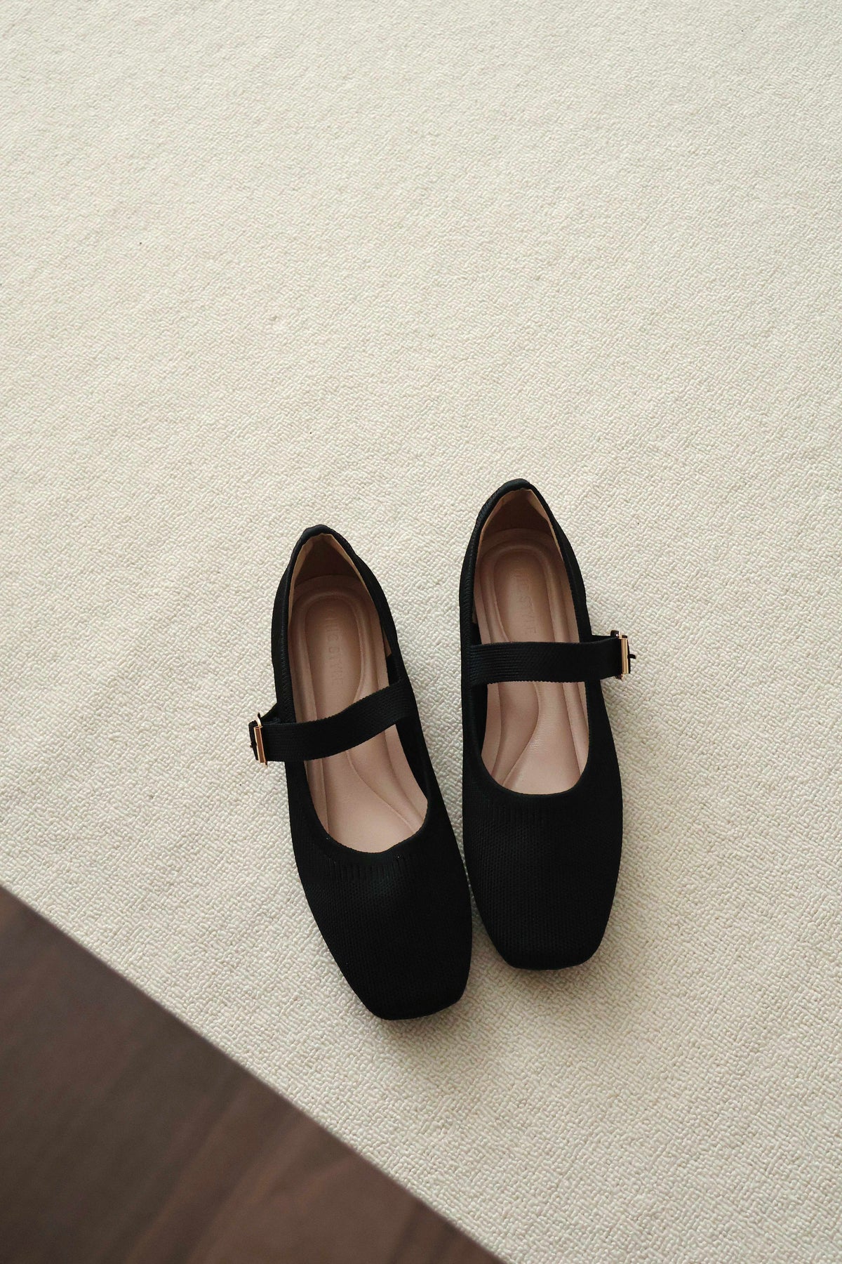 Tebby Knit Mary Jane Flats (Black)