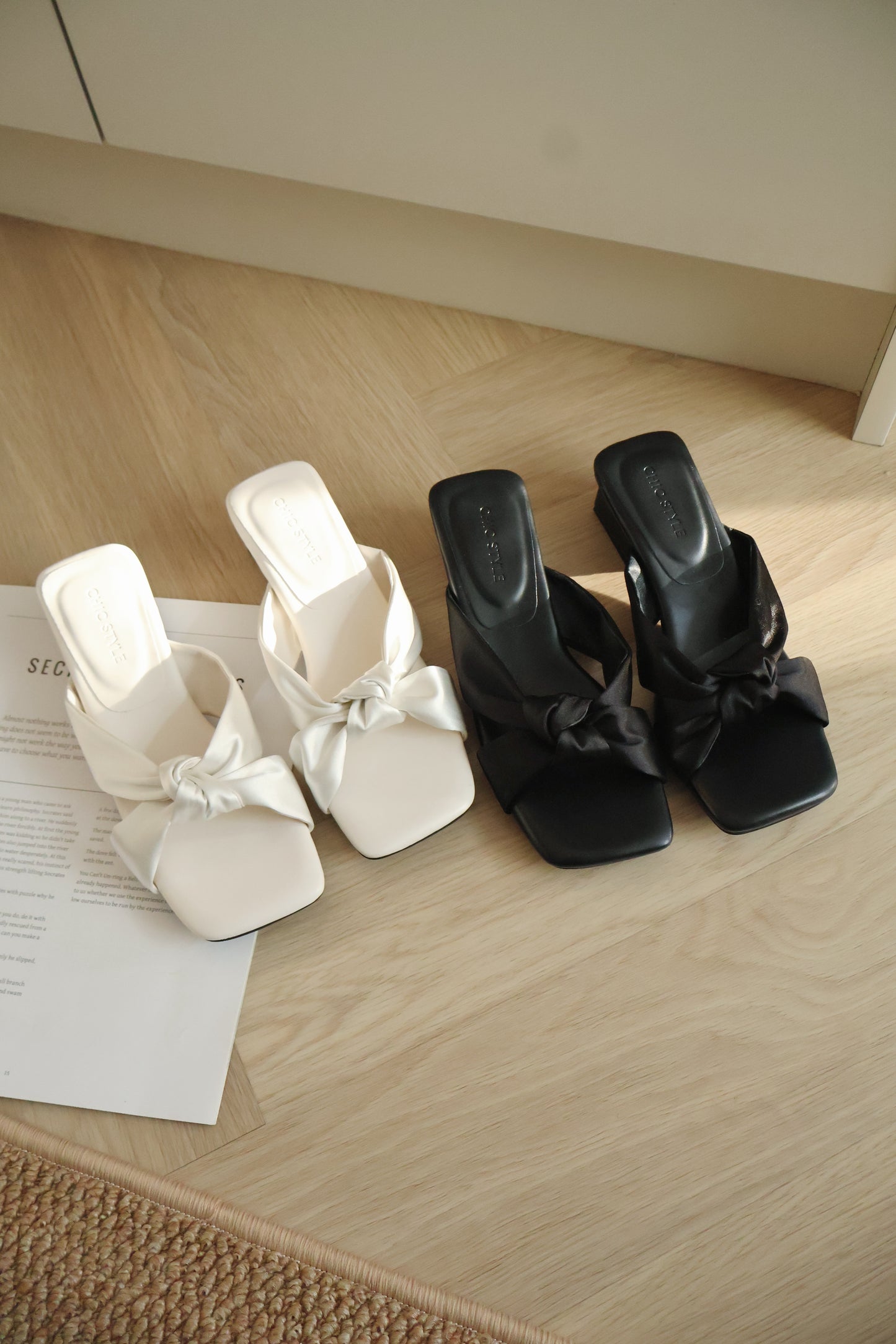 Esme Satin Twist Knot Heels (Cream White)