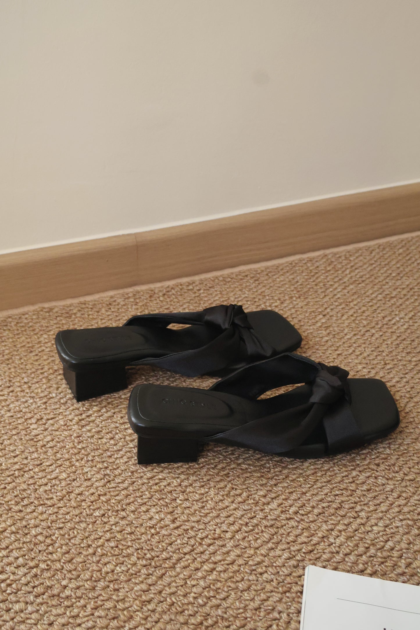 Esme Satin Twist Knot Heels (Black)