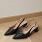 Veyna Slingback Heels Pump (Black)