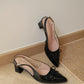 Veyna Slingback Heels Pump (Black)