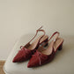 Veyna Slingback Heels Pump (Maroon)