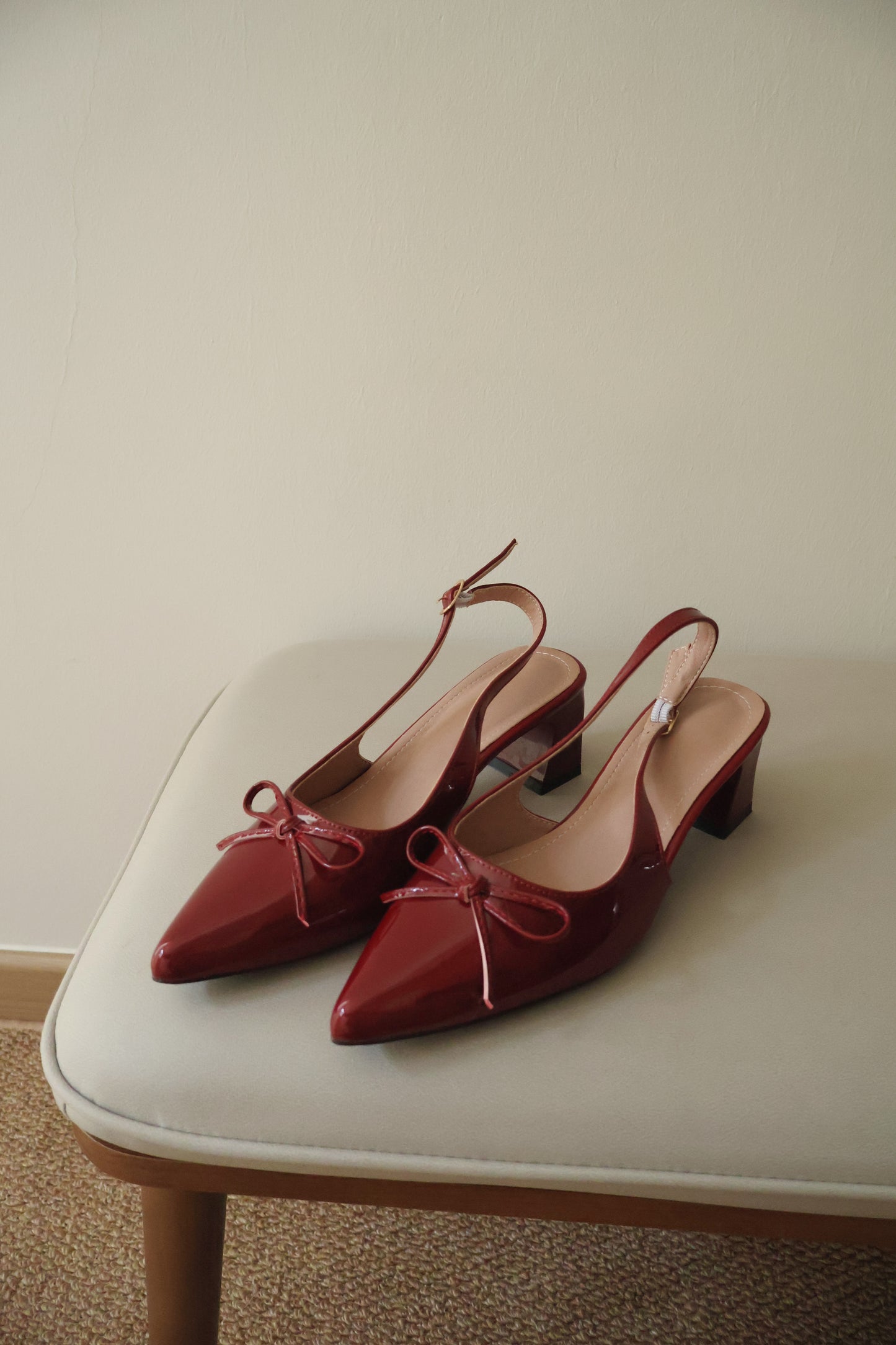 Veyna Slingback Heels Pump (Maroon)