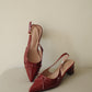 Veyna Slingback Heels Pump (Maroon)