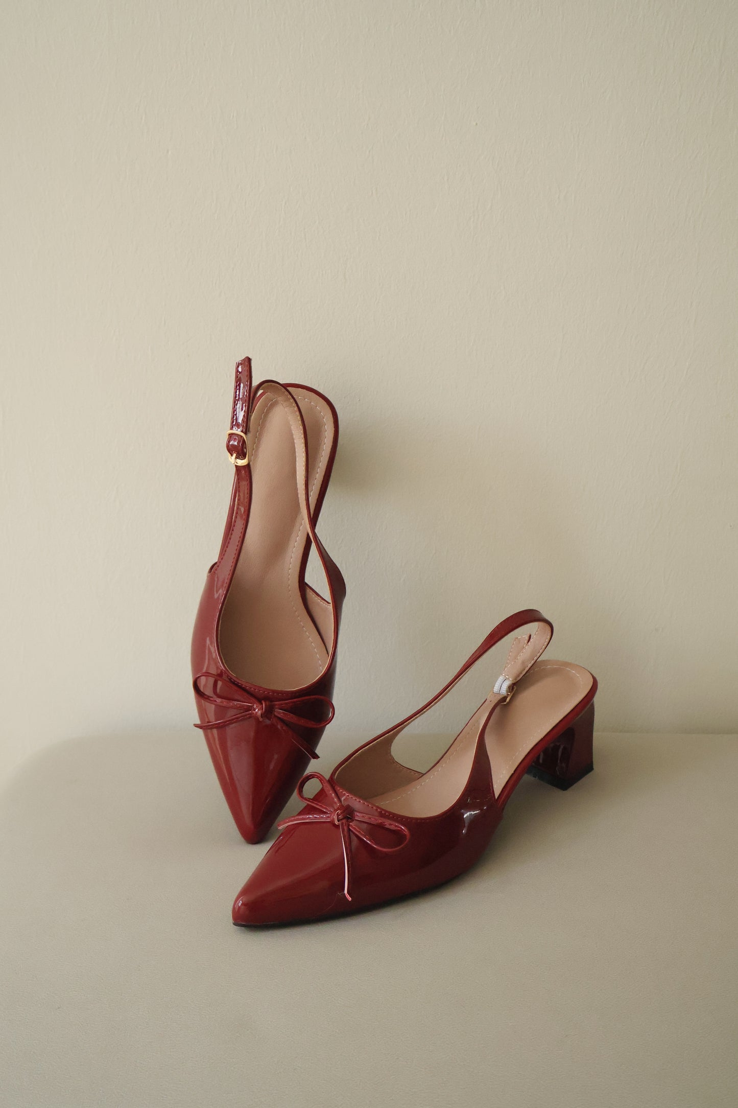 Veyna Slingback Heels Pump (Maroon)