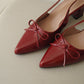 Veyna Slingback Heels Pump (Maroon)