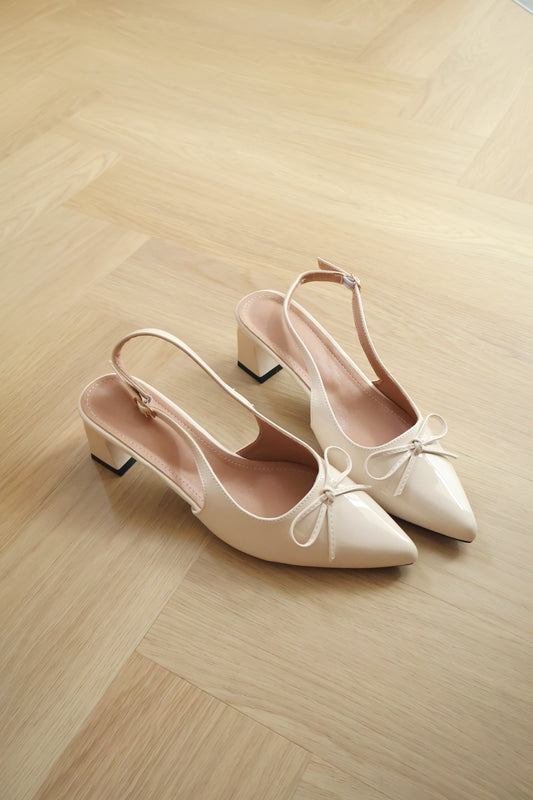 Veyna Slingback Heels Pump (Cream White)