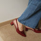 Veyna Slingback Heels Pump (Maroon)