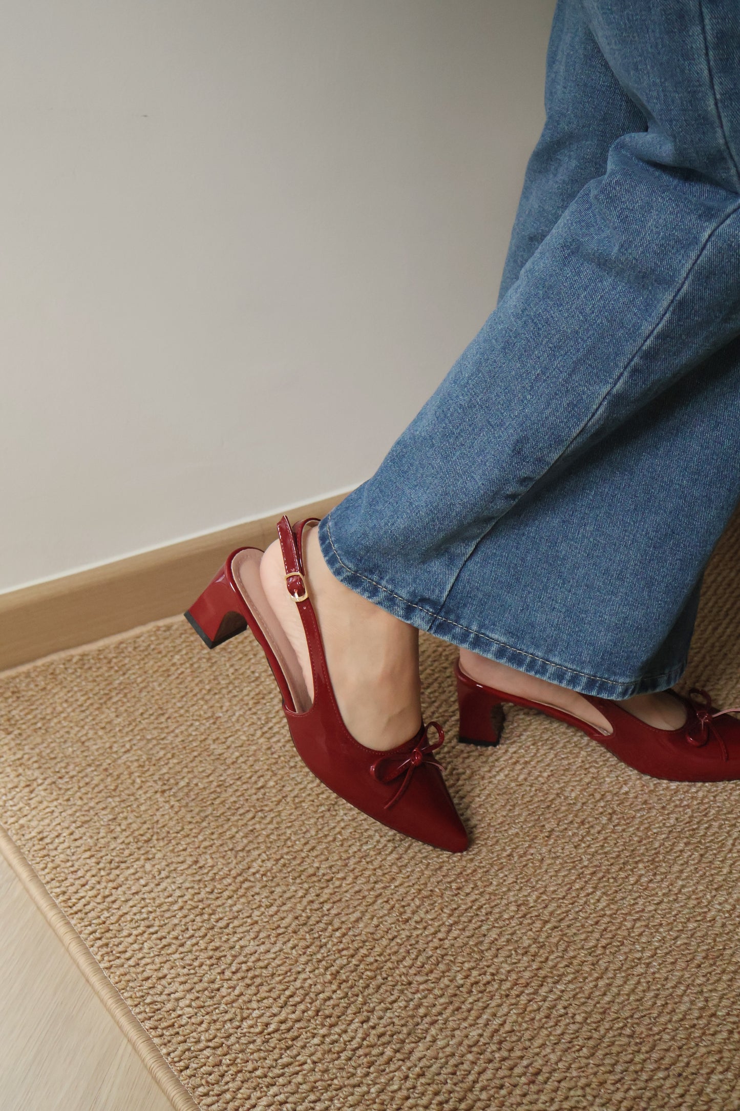 Veyna Slingback Heels Pump (Maroon)