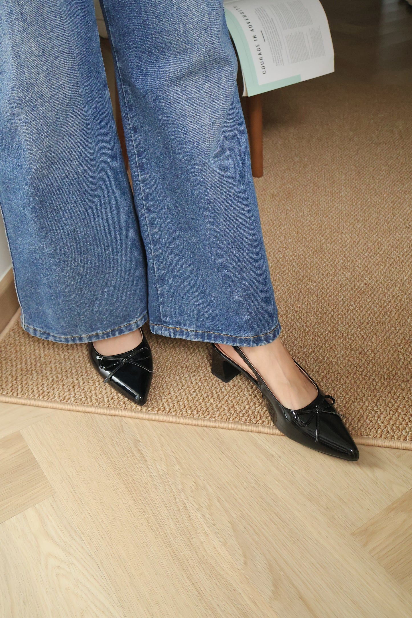 Veyna Slingback Heels Pump (Black)