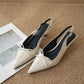 Elyn Stitchy Bow Heels (Cream White)