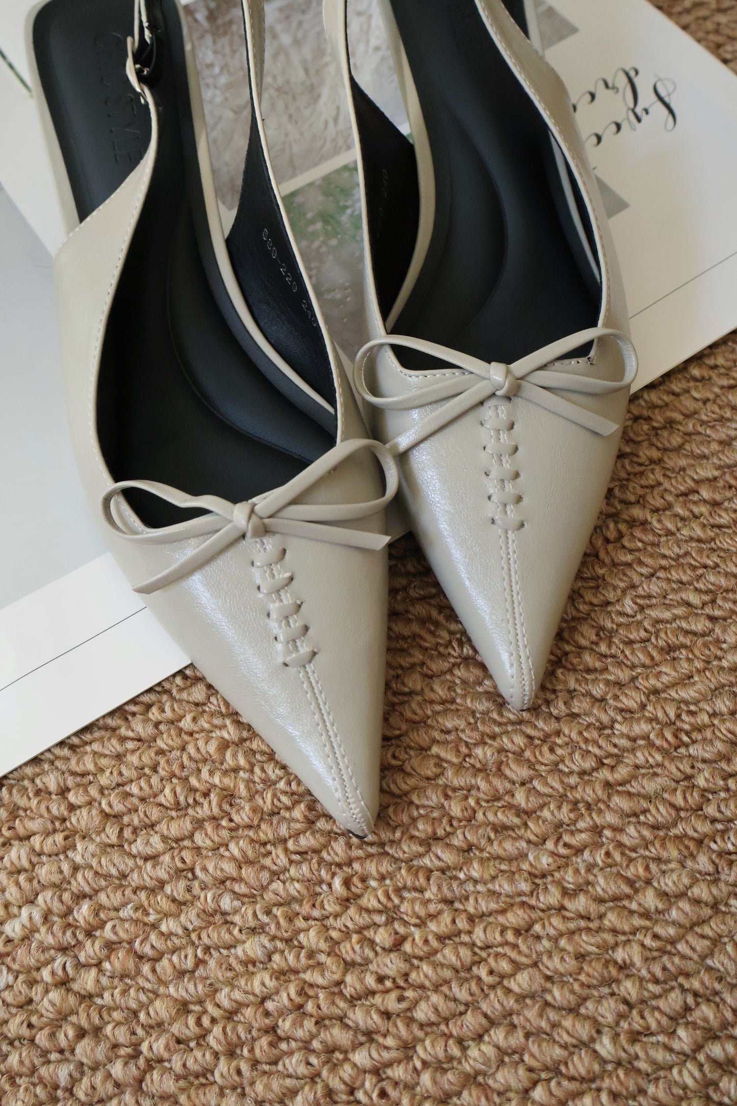 Elyn Stitchy Bow Heels (Grey)