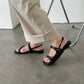 Arlene Buckled Strap Sandals (Black)