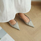 Elyn Stitchy Bow Heels (Grey)
