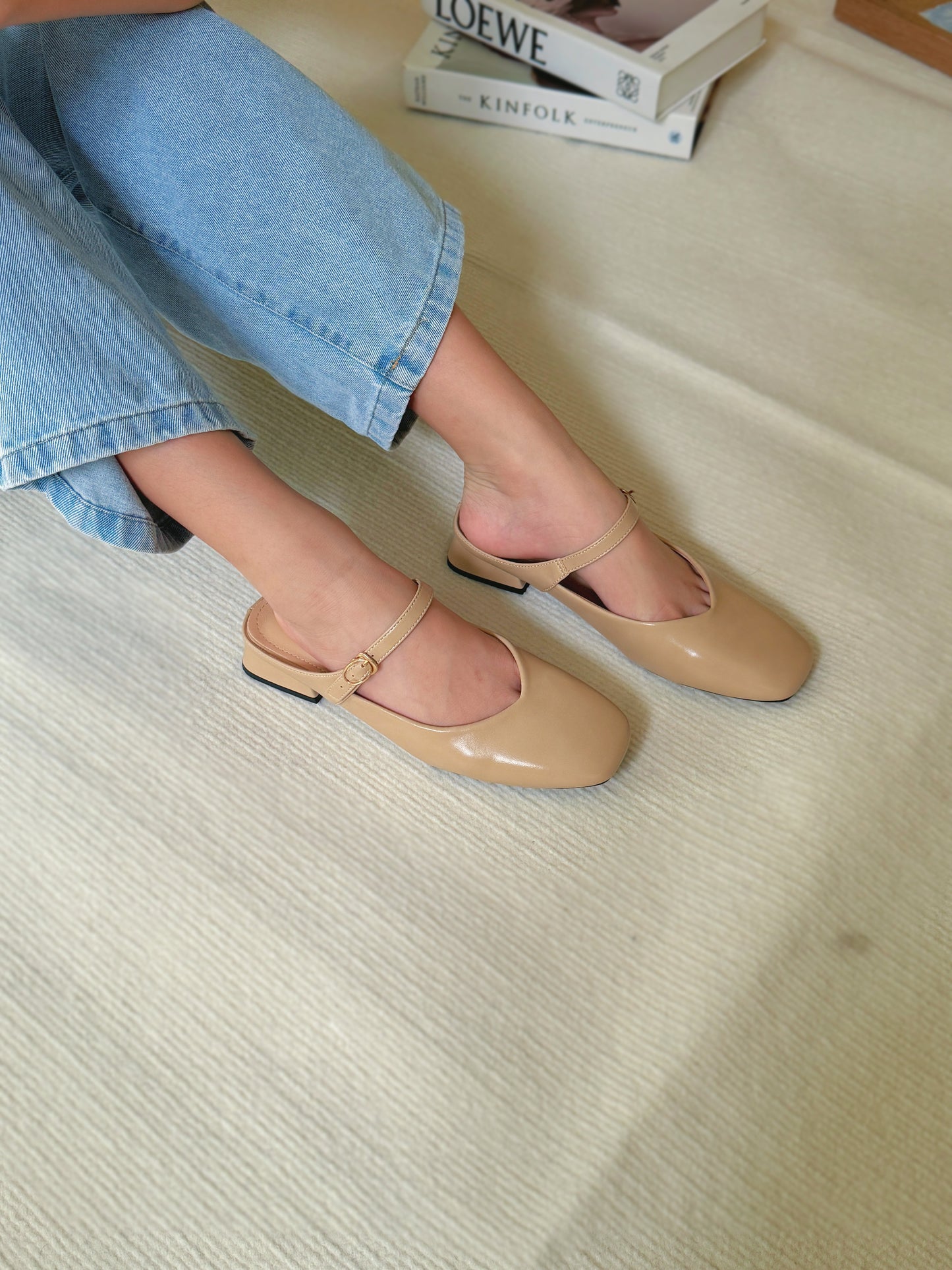 Shanell Slip On Mules (Khaki)