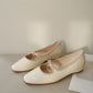 Bernice Mary Janes Flats (Cream White / 40 41)