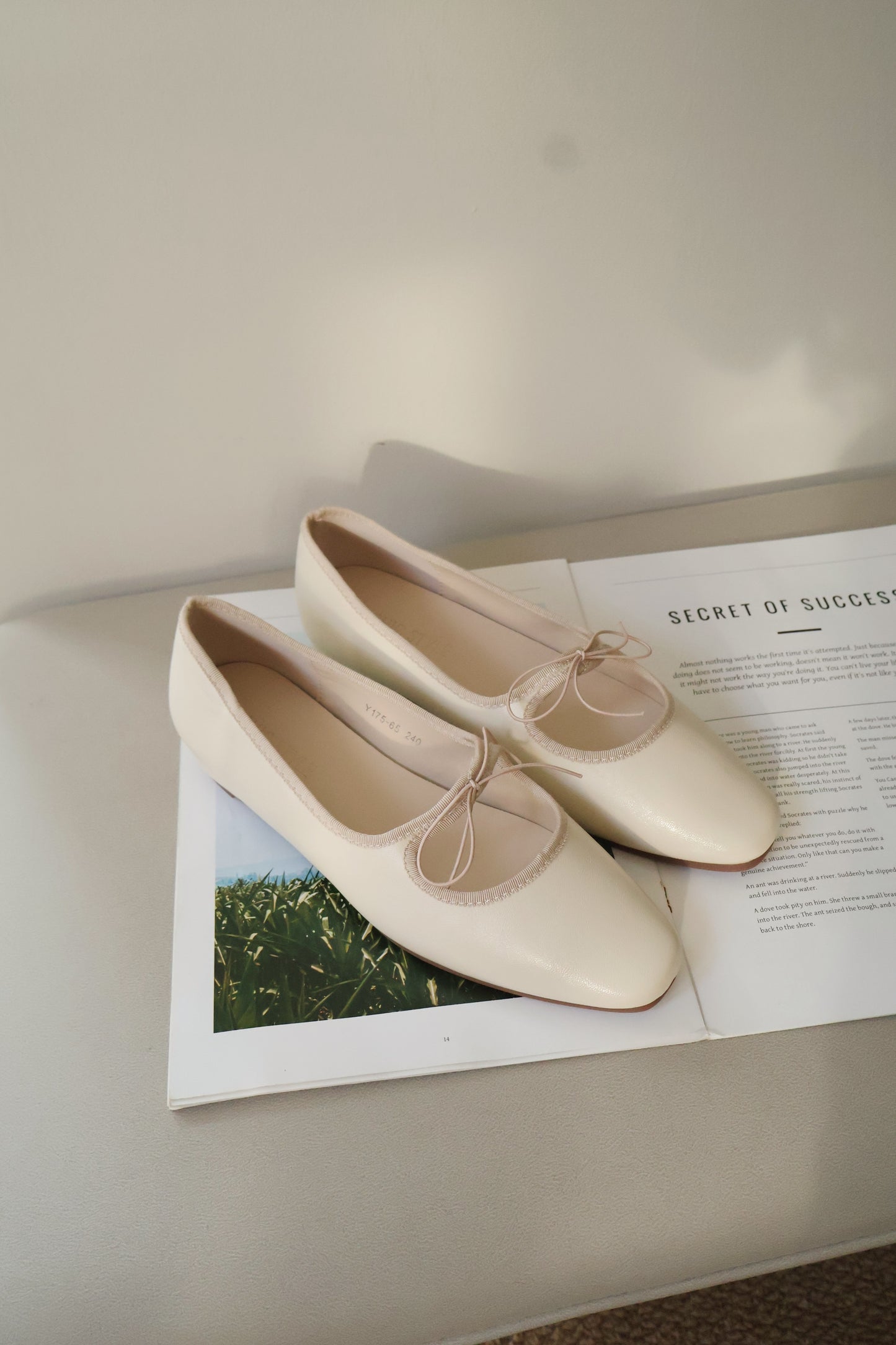 Bernice Mary Janes Flats (Cream White / 40 41)