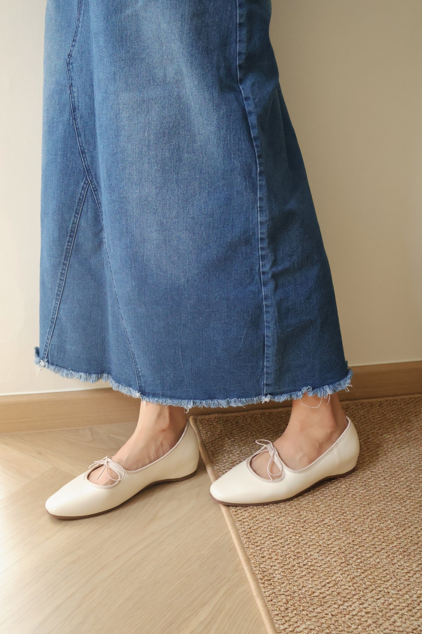 Bernice Mary Janes Flats (Cream White / 40 41)