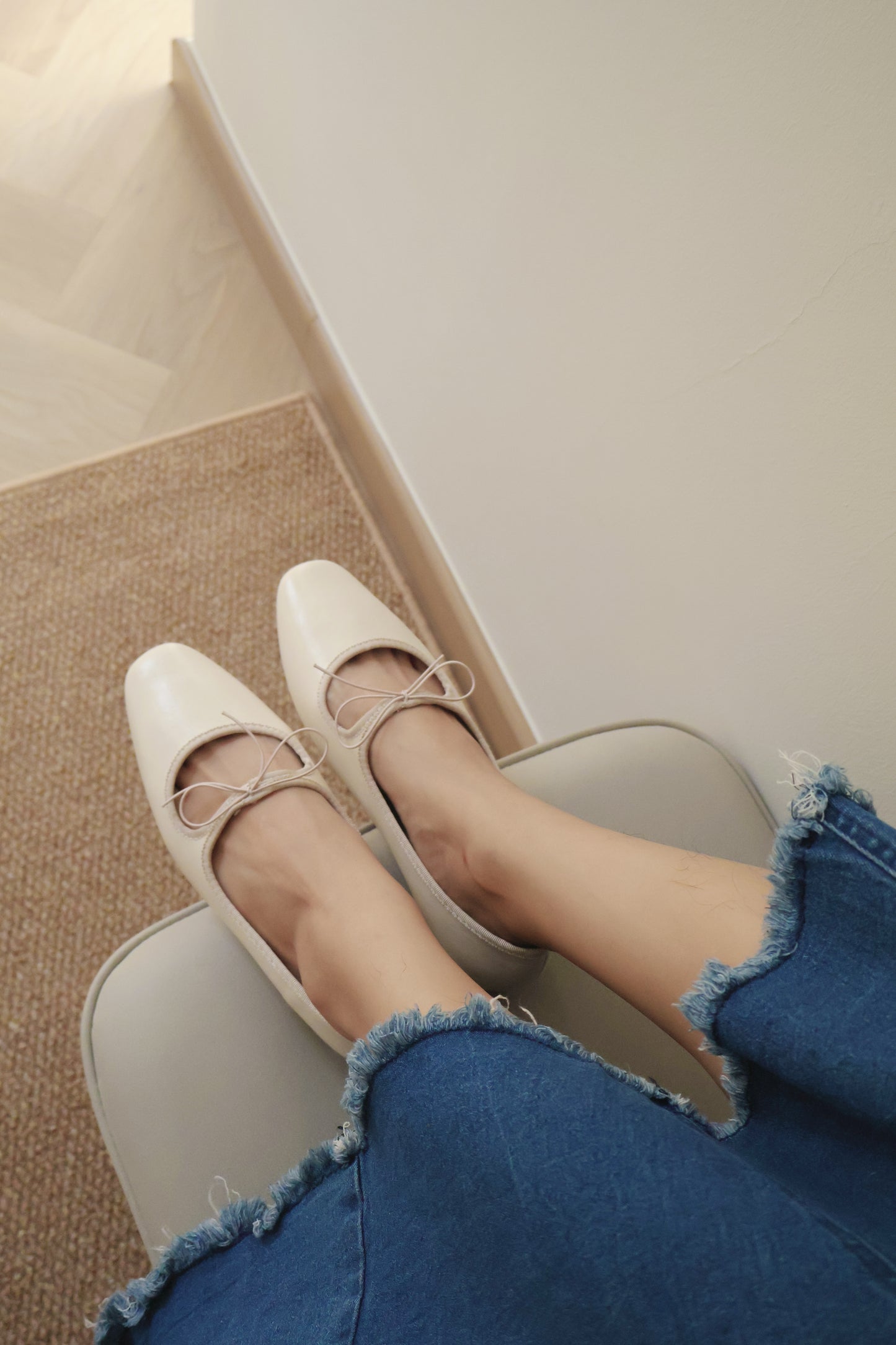 Bernice Mary Janes Flats (Cream White / 40 41)