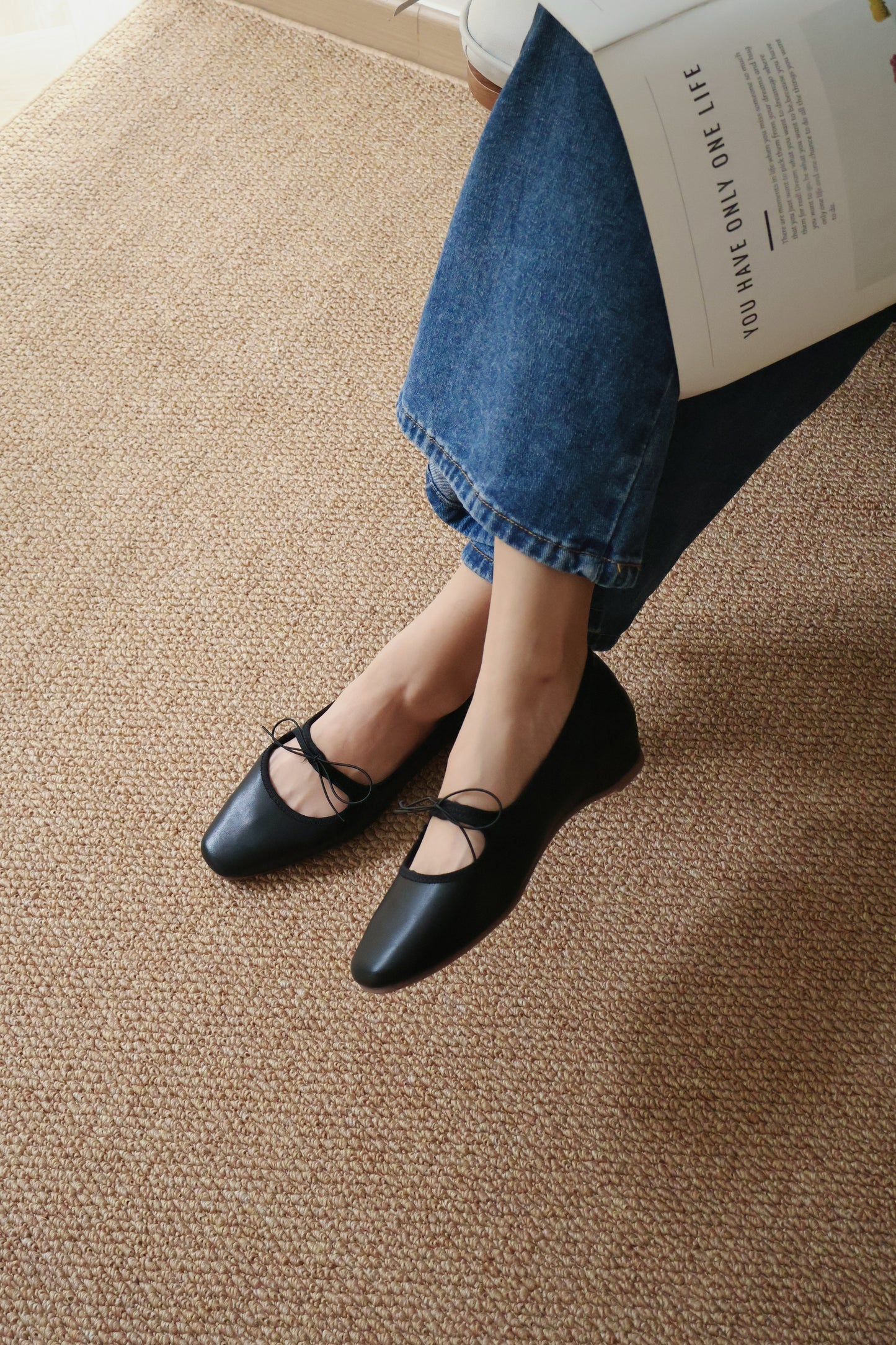 Bernice Mary Janes Flats (Black)