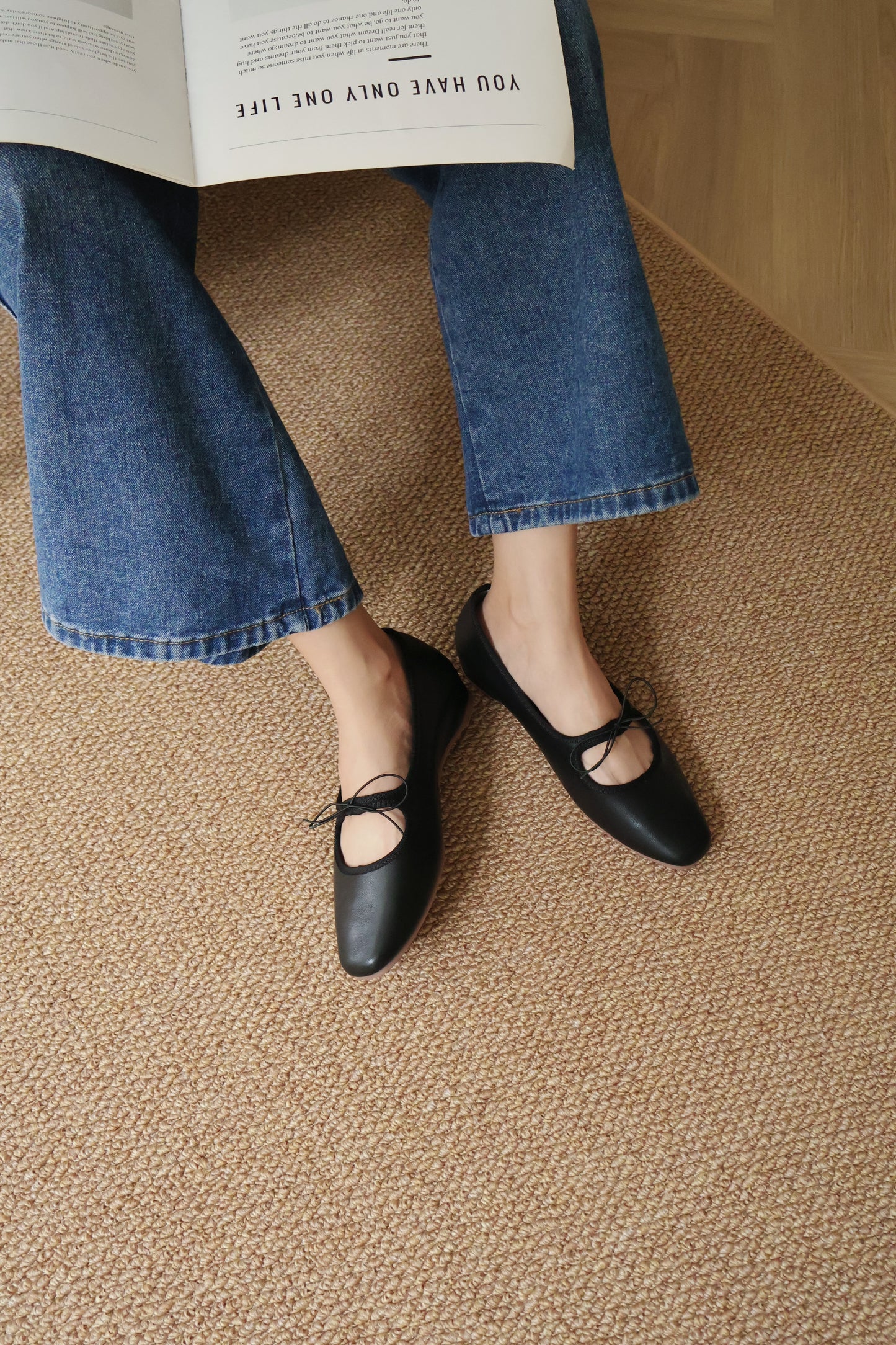 Bernice Mary Janes Flats (Black)