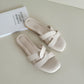 Francine Interlocking Comfy Sandals (White Beige)