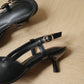Zyra Pointy Slingback Heels (Black)
