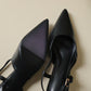 Zyra Pointy Slingback Heels (Black)