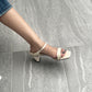 Evon Strappy High Heels (Cream White)